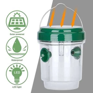 1/2X Solar Powered Outdoor Wasp Trap Catcher UV Light Traps Wasps Hornets Bees - Picture 1 of 14