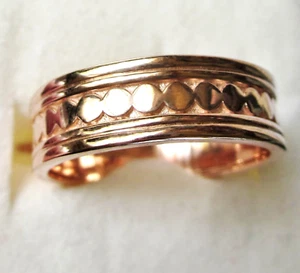 Dot Band Ring / size 11.5 / 14K Rose Gold over 925 Sterling Silver / 7mm wide - Picture 1 of 4