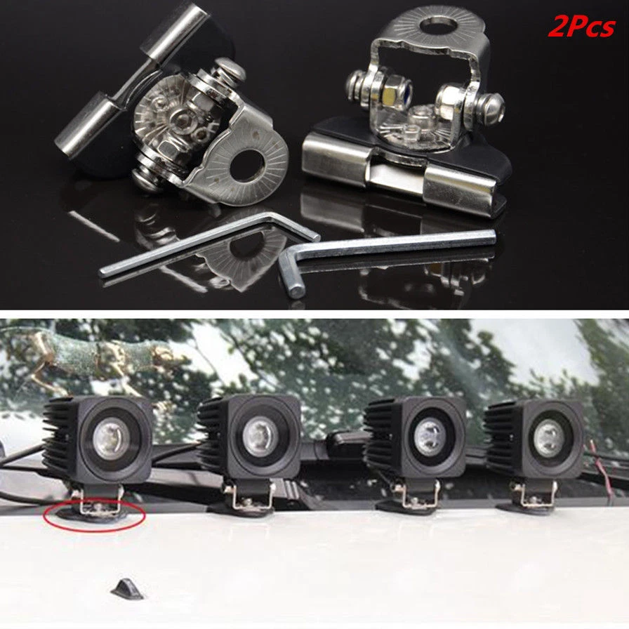 2x Soporte de montaje de abrazadera de coche para luz de trabajo LED todoterreno 304 acero inoxidable Foto 1 de 4