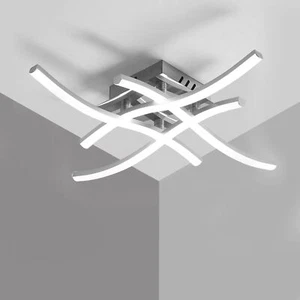 28W LED Ceiling Light 4 Wave Chandelier Modern Kitchen Living Room Bedroom Lamp - Picture 1 of 12