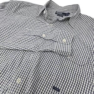 Polo Ralph Lauren G.I. Shirt Size XL Men's Long Sleeve Gray White Check - Picture 1 of 6