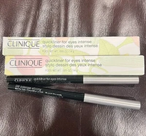 Lot 2 XClinique Quickliner For Eyes Intense Eyeliner 09 Intense Ebony NIB Travel - Picture 1 of 3