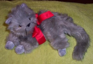 TY Beanie Baby  2001 BEANI Gray Cat Stuffed Animal Toy Plush Kitty Cat GUC - Picture 1 of 3