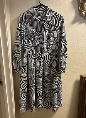 Vestido Vintage Op Art Geométrico Años 50 60 M/L Foto 1 de 4