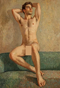 Erotic Boy art Man Nude Guy nu Homme desnudo Passion of Male Collection x108 - Bild 1 von 2