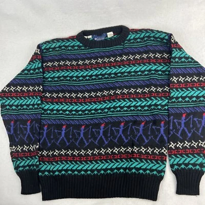 Suéter Columbia Vintage Adulto L Lana Crew Pullover Multicolor Esquí Geométrico Foto 1 de 4