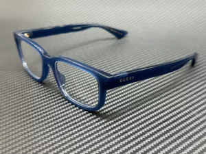GUCCI GG1584O 003 Blue Transparent Men's Medium 53 mm Eyeglasses - Picture 1 of 5