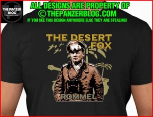 Desert Fox Rommel T-Shirt WWII DAK German Army Tank - Picture 1 of 49