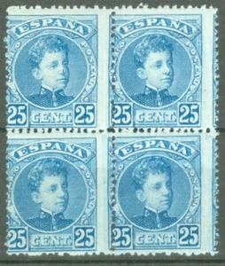 ESPAÑA 1901 - EDIFIL 248** - BLOQUE DE 4 - ALFONSO XIII - TIPO CADETE - MNH - Imagen 1 de 2