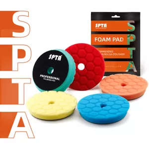 SPTA 3 Inch 80mm Hex-Logic Car Buffing Polishing Foam Pads For RO/DA Polisher - Picture 1 of 6