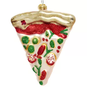 Decorazione Pizza - Vetro Soffiato Pizza Ornamento Albero di Natale Decorazione Alimentare - Foto 1 di 2