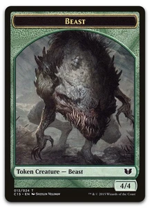 Beast // Snake (017) Double-Sided Token #13 // 17 NM Commander 2015 Magic MTG - Picture 1 of 2