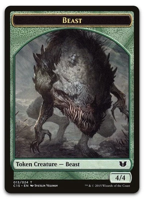 Beast // Snake (017) Double-Sided Token #13 // 17 NM Commander 2015 Magic MTG - Image 1 of 2