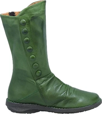 NUEVAS PORTUGAL Miz Mooz Cuero Acanalado Medio Botas Petrillo Kiwi Talla 9,5-10 ($220) Foto 1 de 4