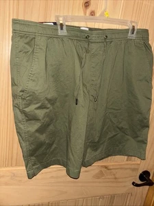 NWT GAP Mens Flat Front Chino Pull On Casual Shorts Pockets Sz XL Olive Green - Picture 1 of 3