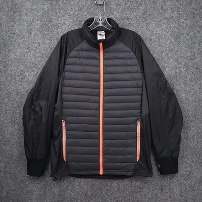 Asics Jacket Mens Medium Gray Duck Down Puffer Full Zip Pocket Insulated Outdoor - Image 1 of 4