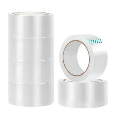 LUXTROUS Clear Tape Strong Parcel Packing Carton Sealing Tape Rolls 6/12 Pack 48mm x 66m