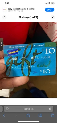 TARJETA DE REGALO DE VIDEO BLOCKBUSTER AZUL $10 1997 -TARJETA SIN VALOR - RARA Company Gone Foto 1 de 2