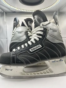 Bauer Supreme 4000 Herren Hockey Schlittschuhe Größe 12D schwarz und silber TUUK - Bild 1 von 7