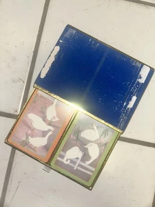 Vintage Set Of 2 Playing Cards By Congress - White Geese - Complete Set - Picture 1 of 5