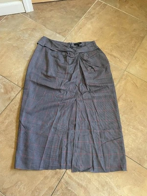 Falda midi a cuadros ámbar Rag and Bone gris multi para mujer talla 6 Foto 1 de 4