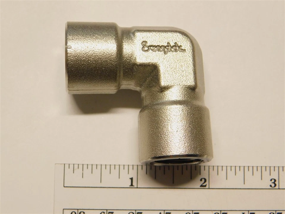 Swagelok SS-6-E 316 Stainless Steel Female 90° Elbow, 3/8" FNPT x 3/8" FNPT - Image 1 of 1