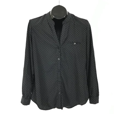 Blusa para mujer Kut from the Kloth con estampado de lunares con botones pequeña carrera informal Foto 1 de 4