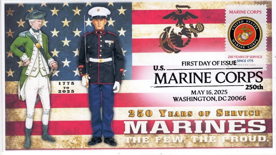 25-189,2025 年,美国海军陆战队,图片邮戳,首日封面,250 年安妮 — 第 1/1 张图片