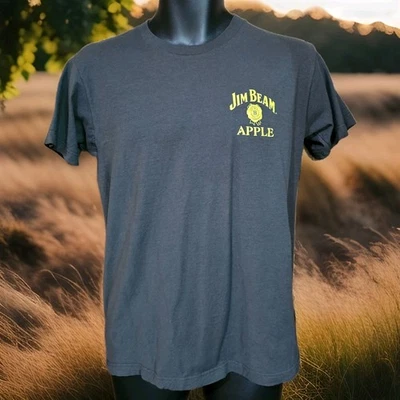 Camiseta pequeña Jim Beam Whisky Apple para hombre gris manga corta barril de whisky Foto 1 de 4