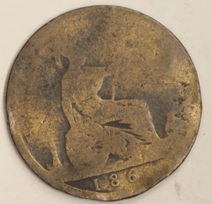 1863 British Half Penny Rare Date - Picture 1 of 3