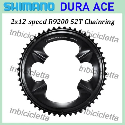 Plato Shimano Dura Ace FC-R9200/P 2x12 velocidades 52T para juego de bielas 52-36T tipo NH Foto 1 de 3