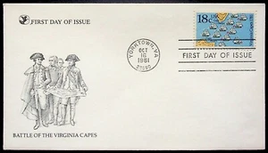 1981 First Day of Issue Battle of the Virginia Capes - Yorktown VA 18¢ - Picture 1 of 2