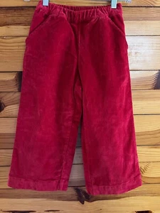 Hanna Andersson Red Corduroy Pull-On Pants EUC Boys Pockets Size 120 6-7 - Picture 1 of 2