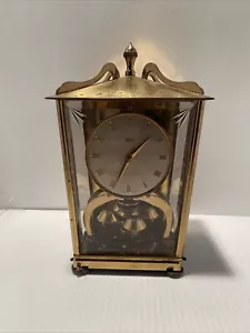 Vintage 1953 Schatz Germany Mid Century Brass Art Deco 400 Day Anniversary Clock - Picture 1 of 22