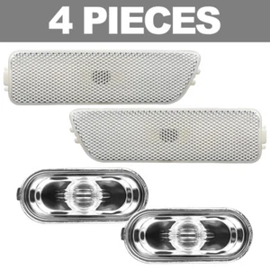 4X Clear Front Bumper Fender Reflector Side Marker Light For VW MK4 GOLF JETTA - Picture 1 of 12