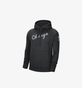 New NBA Chicago Bulls Nike 2021/22 City Edition Essential Logo Pullover Hoodie - Picture 1 of 2