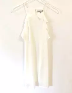 Naked Zebra Flowy Romantic Spaghetti Strap Dress Lined White Womens Size Small - Picture 1 of 3