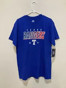 Majestic Men's Texas Rangers MBL Genuine Merchandise T-shirt blue L, Large NEW!! - Picture 1 of 4