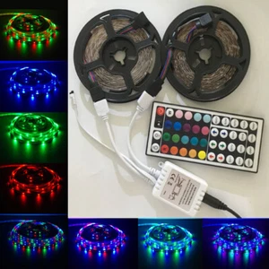 10M 3528 SMD RGB Flexible LED Light Strip 600LEDs +44 Key IR Remote Controller - Picture 1 of 12