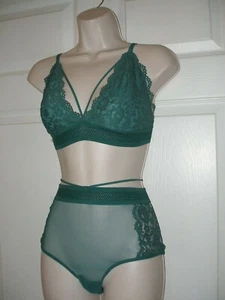 Sexy conjunto de sujetador y braguita XL verde azulado elegante conjunto de 2 piezas para mujer nuevo - Imagen 1 de 10