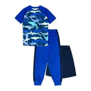 Wonder Nation Boys Sleeve, Shorts and Pants Pajama Set, 3-Piece, Size L --C9-- - Picture 1 of 4