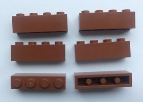 LEGO 3010 Reddish Brown Set of 6 Brick Brick 1x4 Brown