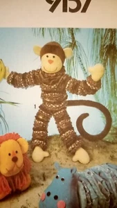 Uncut Vintage 1979 Simplicity Craft Pattern, Toy Monkey, Lion, Hippo #9157 - Picture 1 of 5