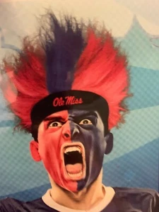 Ole Miss Rebels Fuzzy Fuzz Head Wig Bleacher Wig Costume - Picture 1 of 2