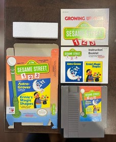 Sesame Street 123 Nintendo NES Complete in Box CIB with Poster - Box Excellent!