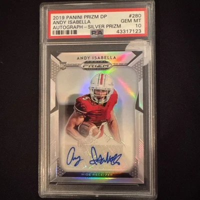 2019 Panini Prizm Draft Picks #280 Andy Isabella Silver Prizm Rookie Auto - Image 1 of 4