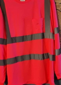 Safety long sleeve work shirt with high visability reflective strips - Picture 1 of 5