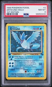 1999 POKEMON FOSSIL 2 ARTICUNO HOLO 1ST EDITION PSA 8 NM MT - Picture 1 of 2
