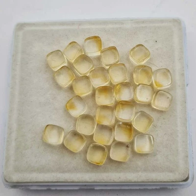 Lote de 28 piezas de piedras preciosas sueltas de cabujón de lujo de citrino natural 6 mm 45 CT Foto 1 de 3