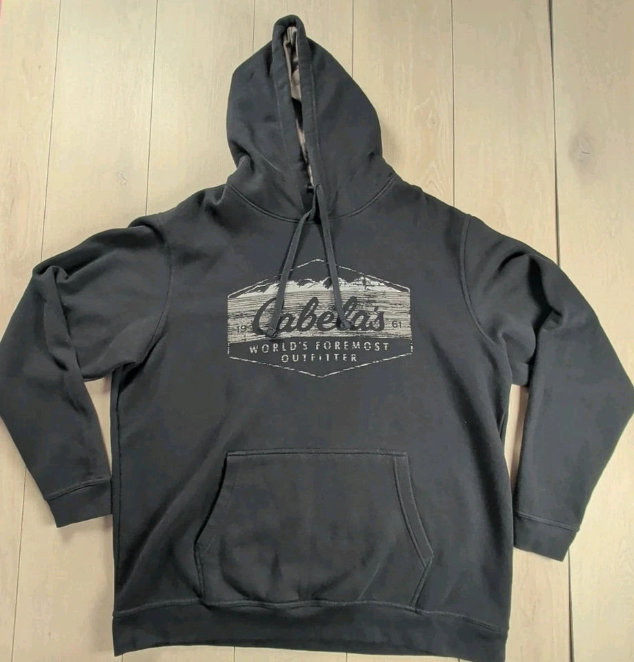 Cabelas Sudadera con Capucha Para Hombre 2XL Pullover Negro Top's World's Outfitter 1961 Exterior Foto 1 de 4